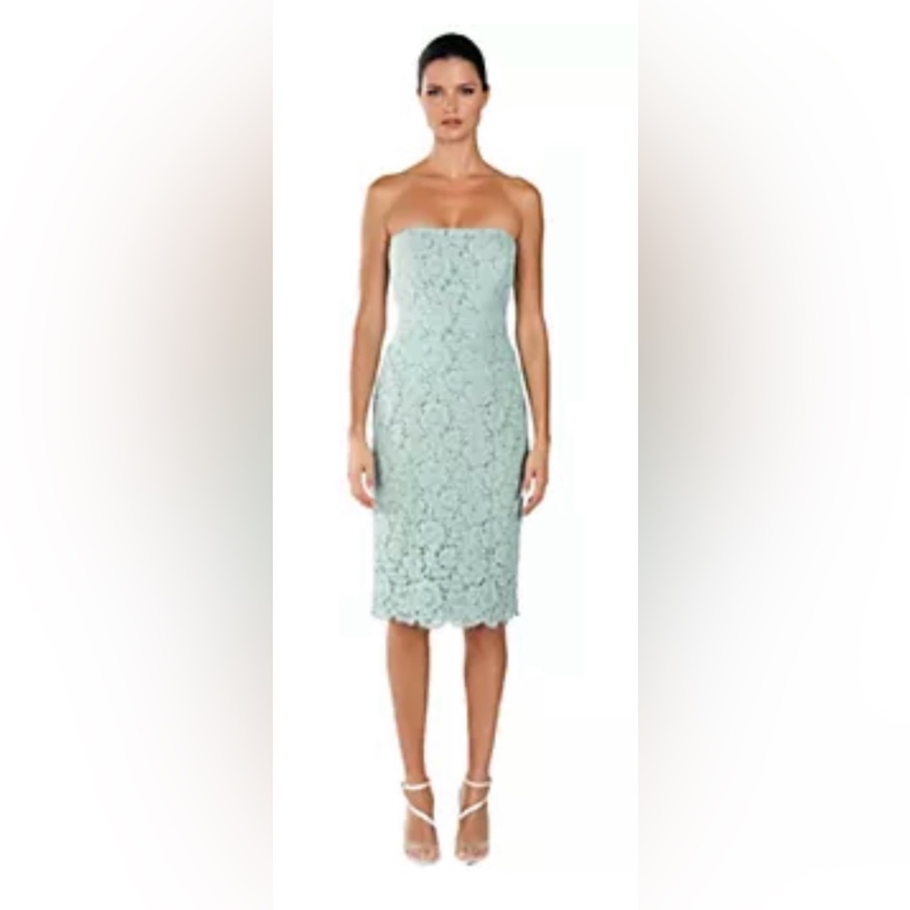 NWT Rene Ruiz Collection Strapless Lace Knee-Length Cocktail Dress Size 2 / Sml
